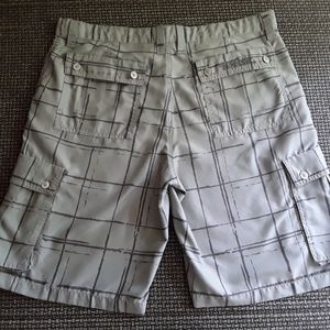 Tony Hawk Mens Sz 36 Cargo Grey Check Shorts